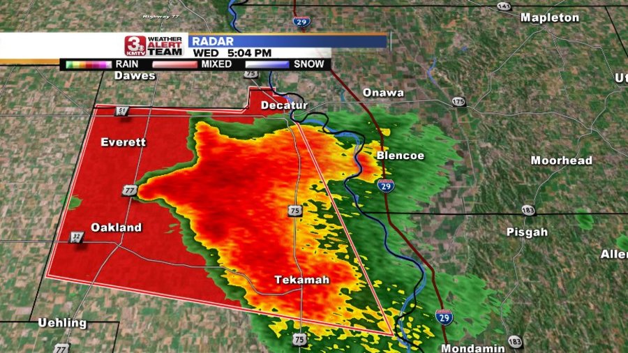 Severe weather rolling into eastern Nebraska